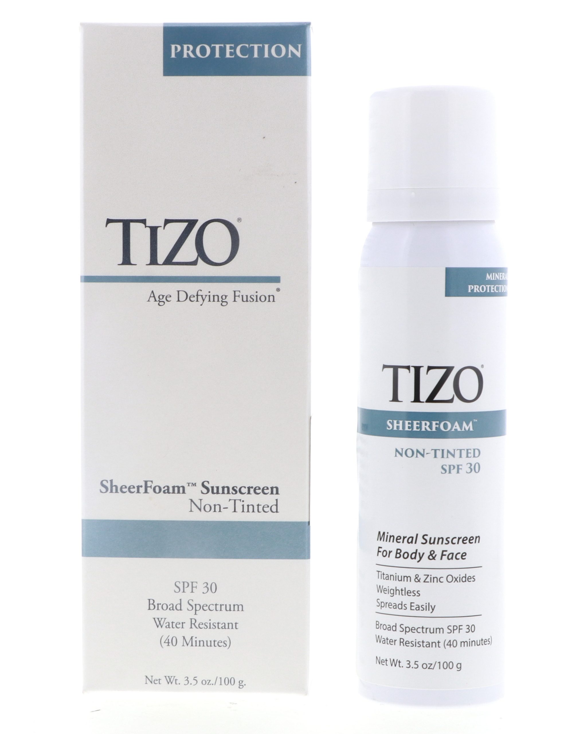 TIZO SheerFoam Suncreen Non-Tinted SPF30, 3.5 oz